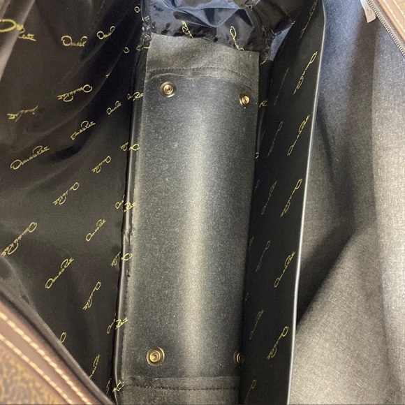 Vintage Oscar De La Renta | Faux Leather Pebbled Luggage Travel Bag - Picture 7 of 16